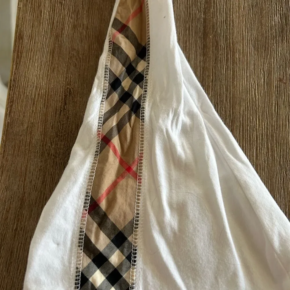 Burberry London White Plaid infant Unisex Boy Girl Cap Hat Designer 6-9 …